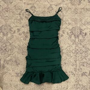 HELLO MOLLY Emerald Green Ruffle Dress SIZE:XS